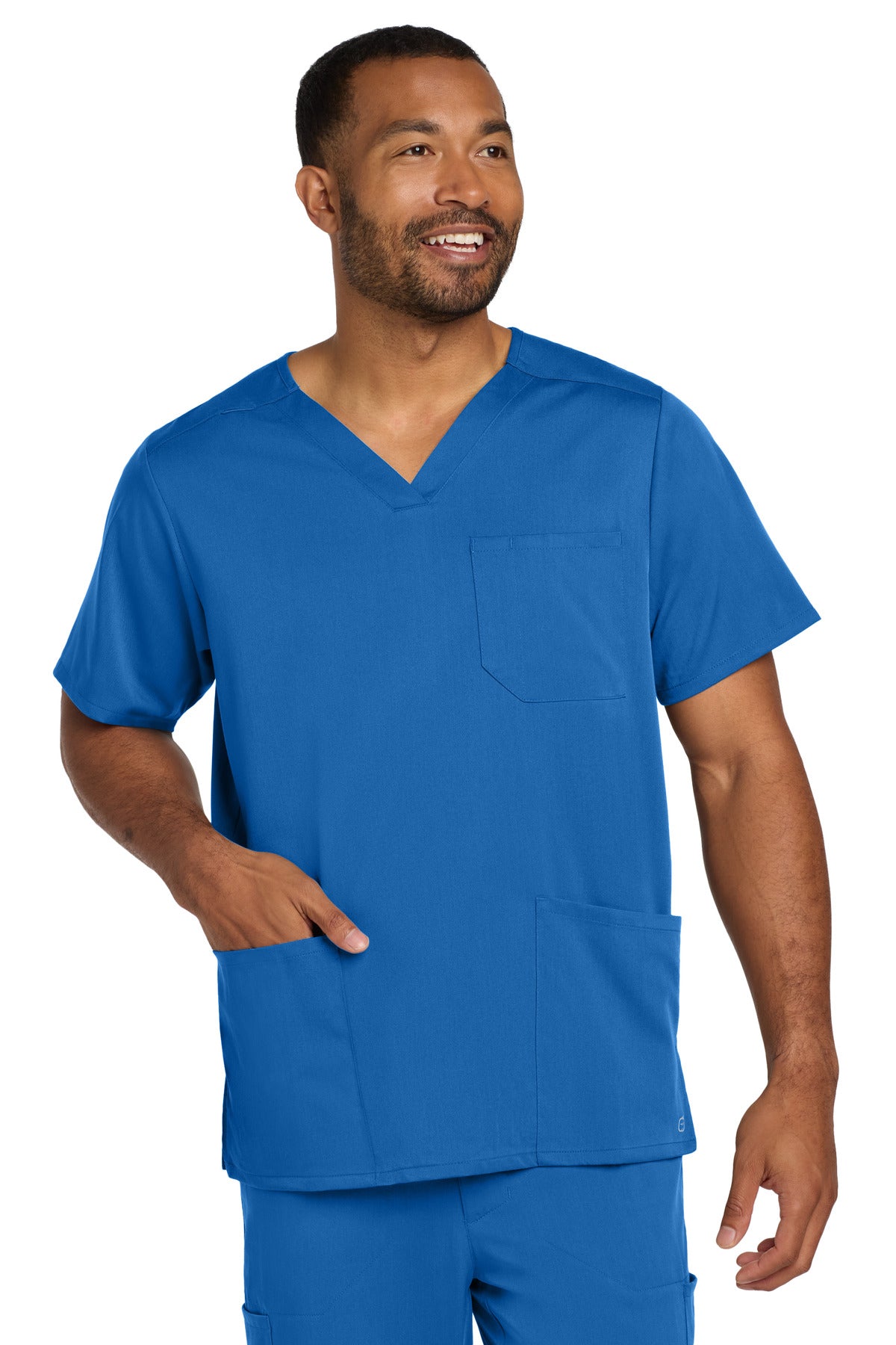 Front View of Royal Wink Men's Premiere Flex V-Neck Top WW5068