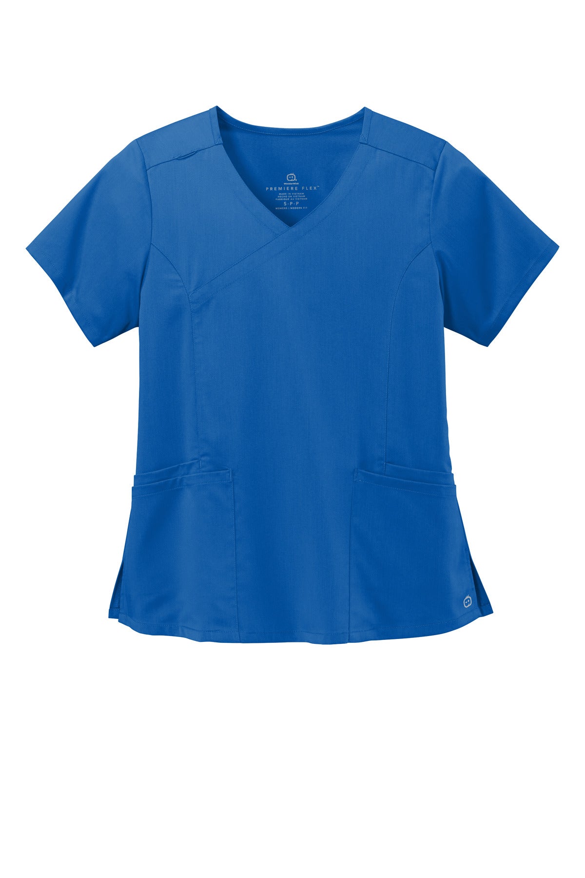 Front View of Royal Wink Women's Premiere Flex Mock Wrap Top WW4268