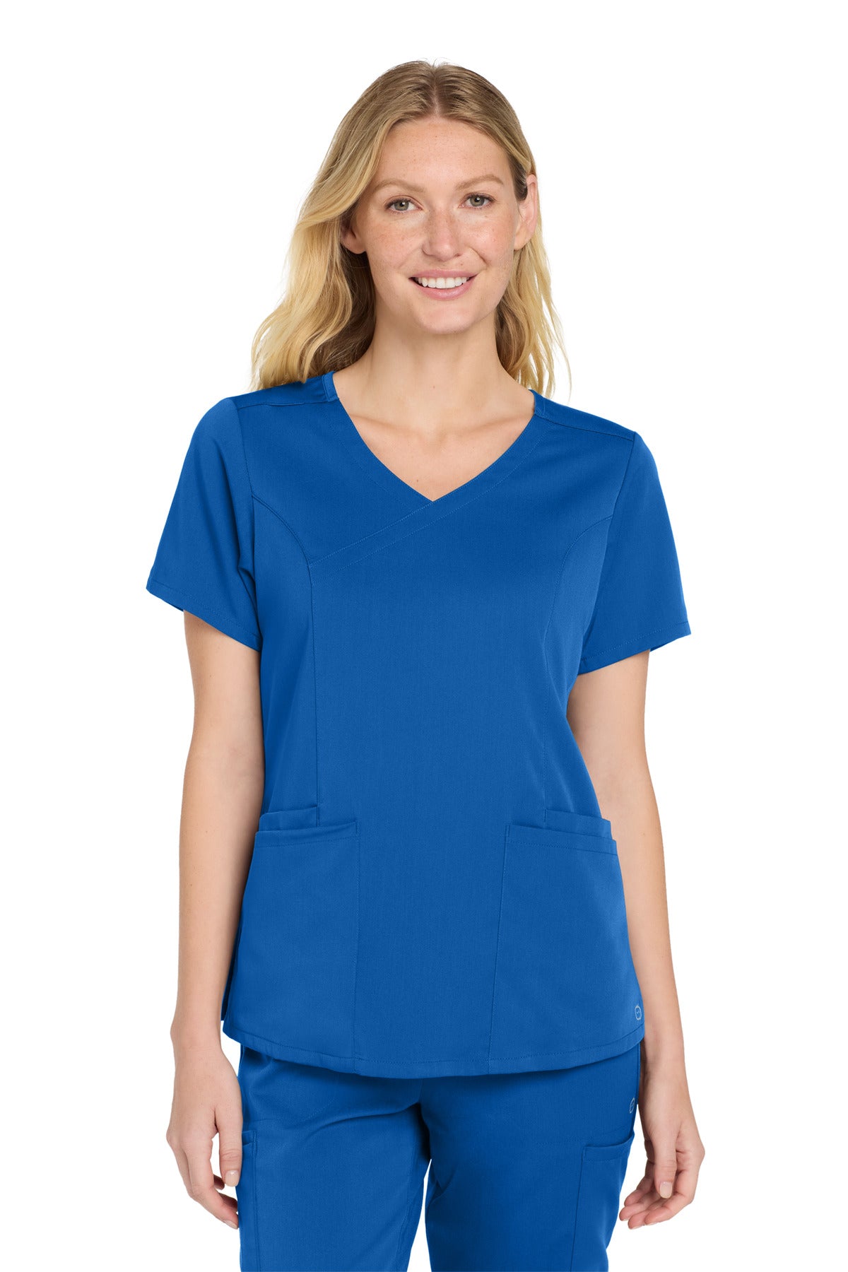 Front View of Royal Wink Women's Premiere Flex Mock Wrap Top WW4268