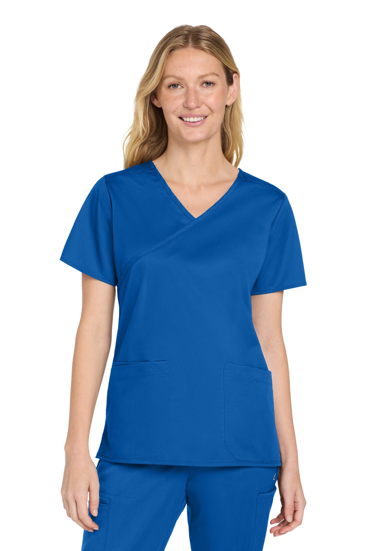 Front View of Royal Wink Women's WorkFlex Mock Wrap Top WW4760