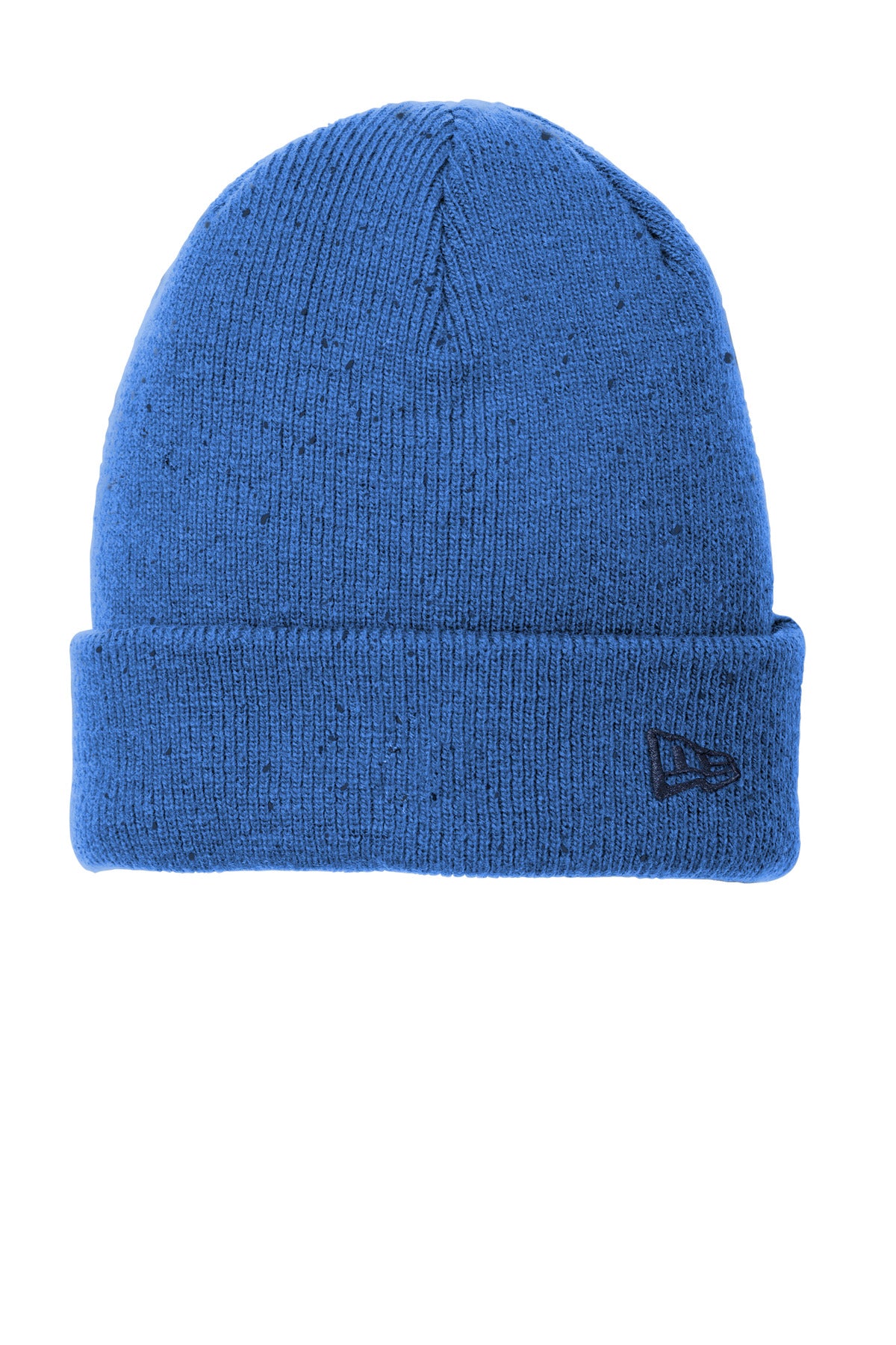 Front View of Royal/Black New Era Speckled Beanie. NE905