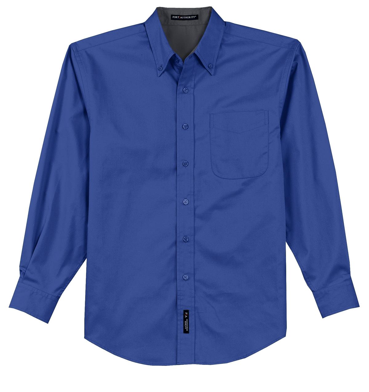 Front View of Royal/Cls Navy Port Authority Extended Size Long Sleeve Easy Care Shirt S608ES