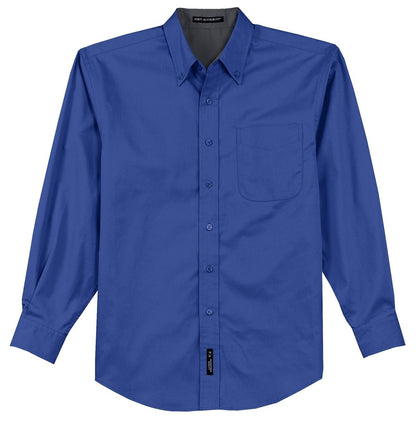 Front View of Royal/Cls Navy Port Authority Extended Size Long Sleeve Easy Care Shirt S608ES