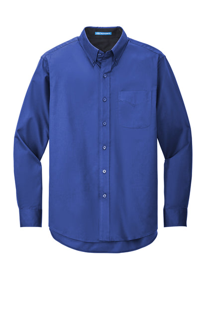 Front View of Royal/Cls Navy Port Authority Extended Size Long Sleeve Easy Care Shirt S608ES
