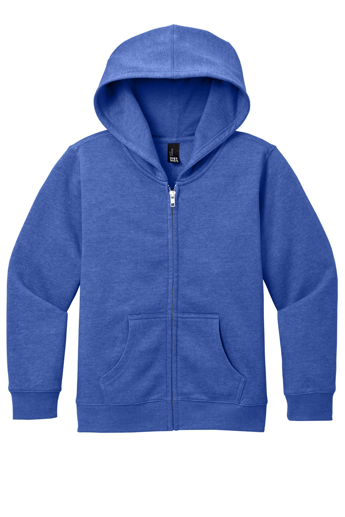 Front View of RoyalFrost District Youth V.I.T. Fleece Full-Zip Hoodie DT6102Y