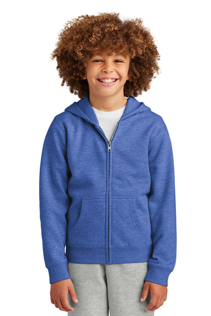 Front View of RoyalFrost District Youth V.I.T. Fleece Full-Zip Hoodie DT6102Y