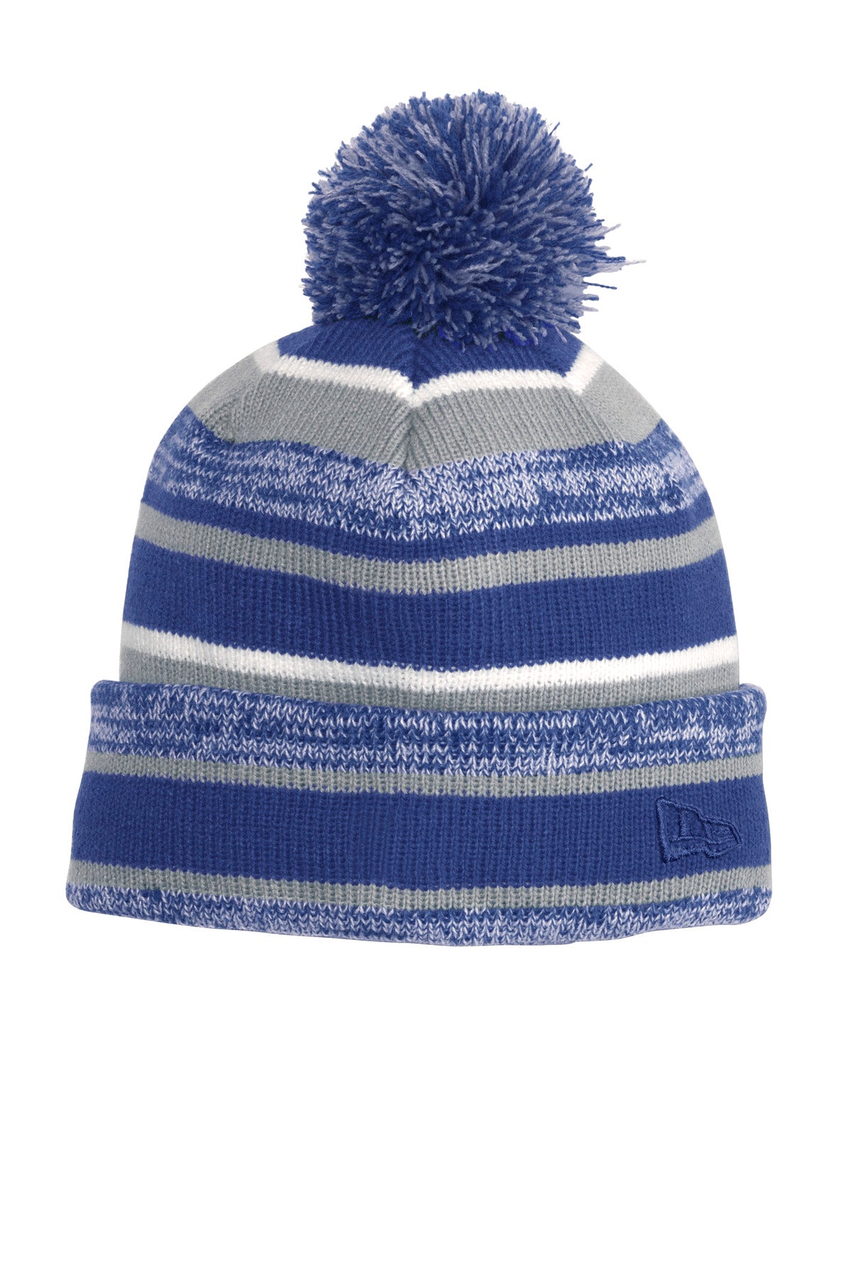 Front View of Royal/Grey New Era Sideline Beanie. NE902