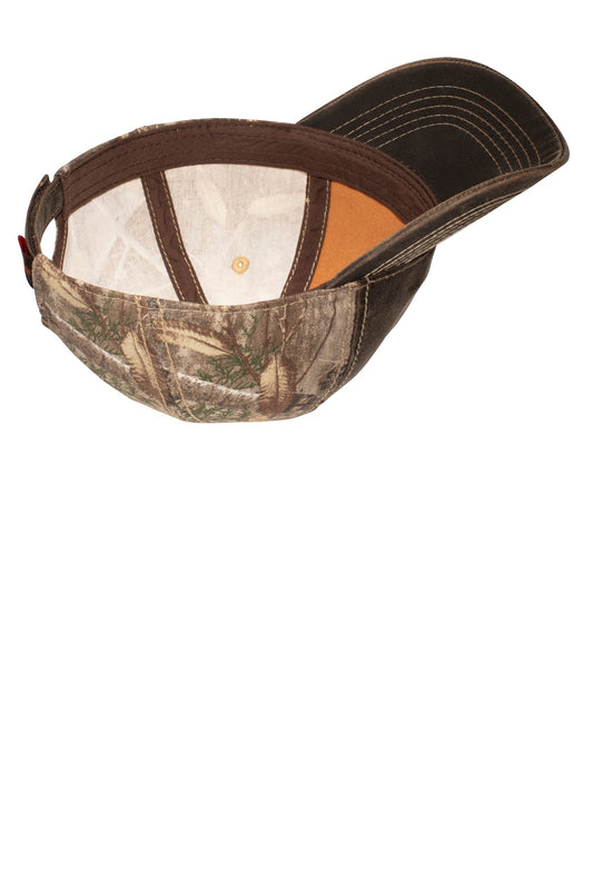 Front View of RT Edge Port Authority Pigment Print Camouflage Cap. C819