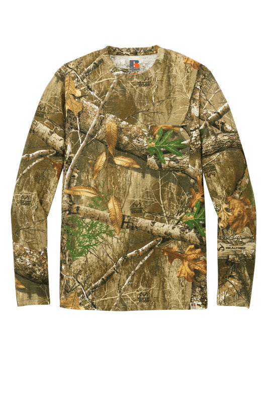 Front View of RTEdge Russell Outdoors Realtree Long Sleeve Pocket Tee RU100LSP