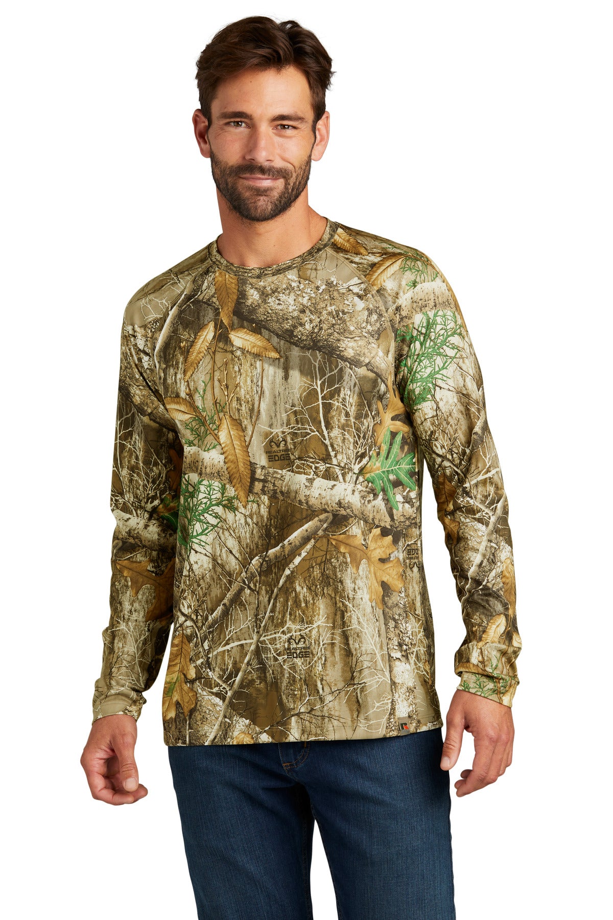 Front View of RTEdge Russell Outdoors Realtree Performance Long Sleeve Tee RU150LS