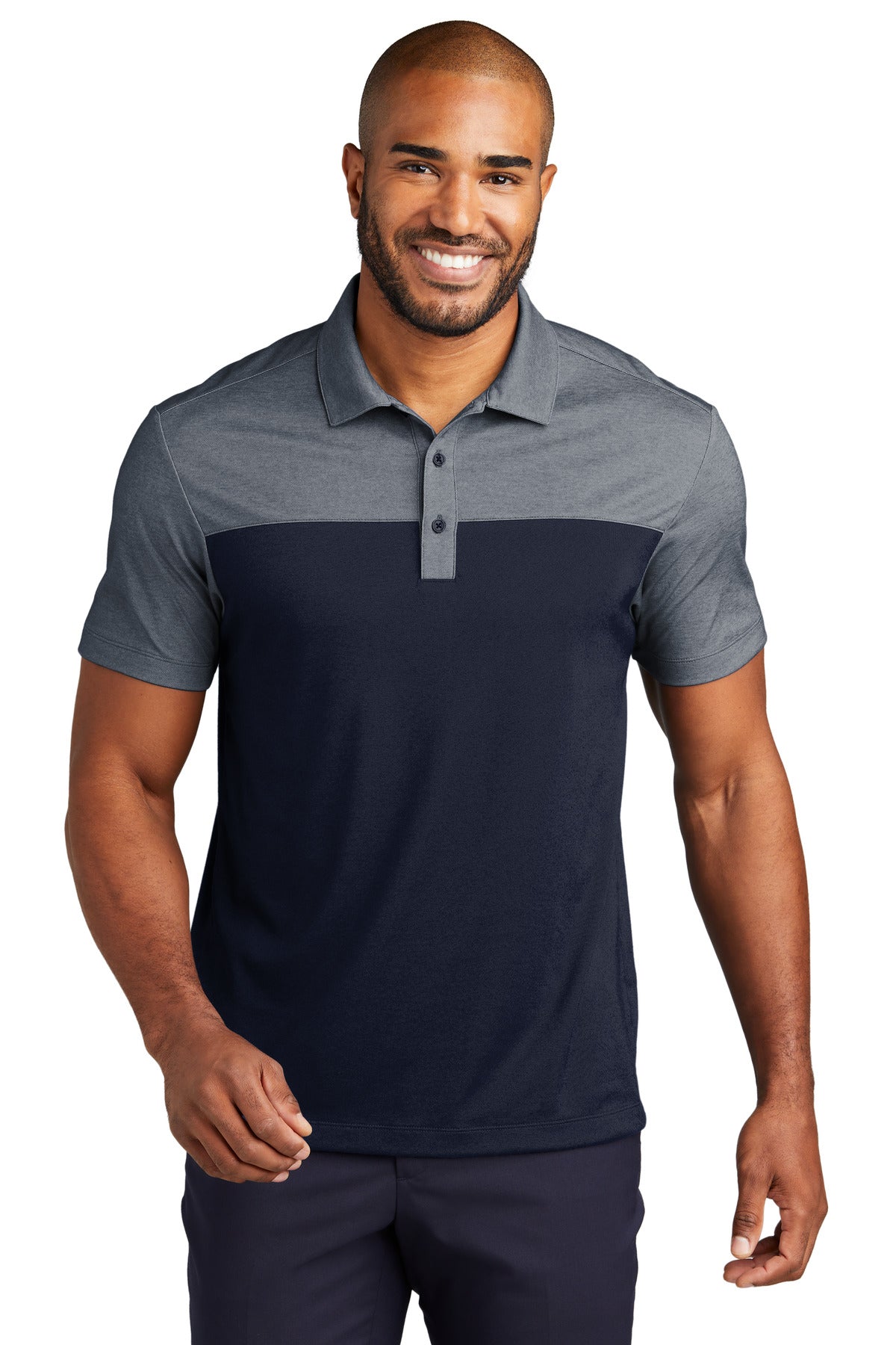 Front View of RvBN/RvBNH Port Authority Fine Pique Blend Blocked Polo K831