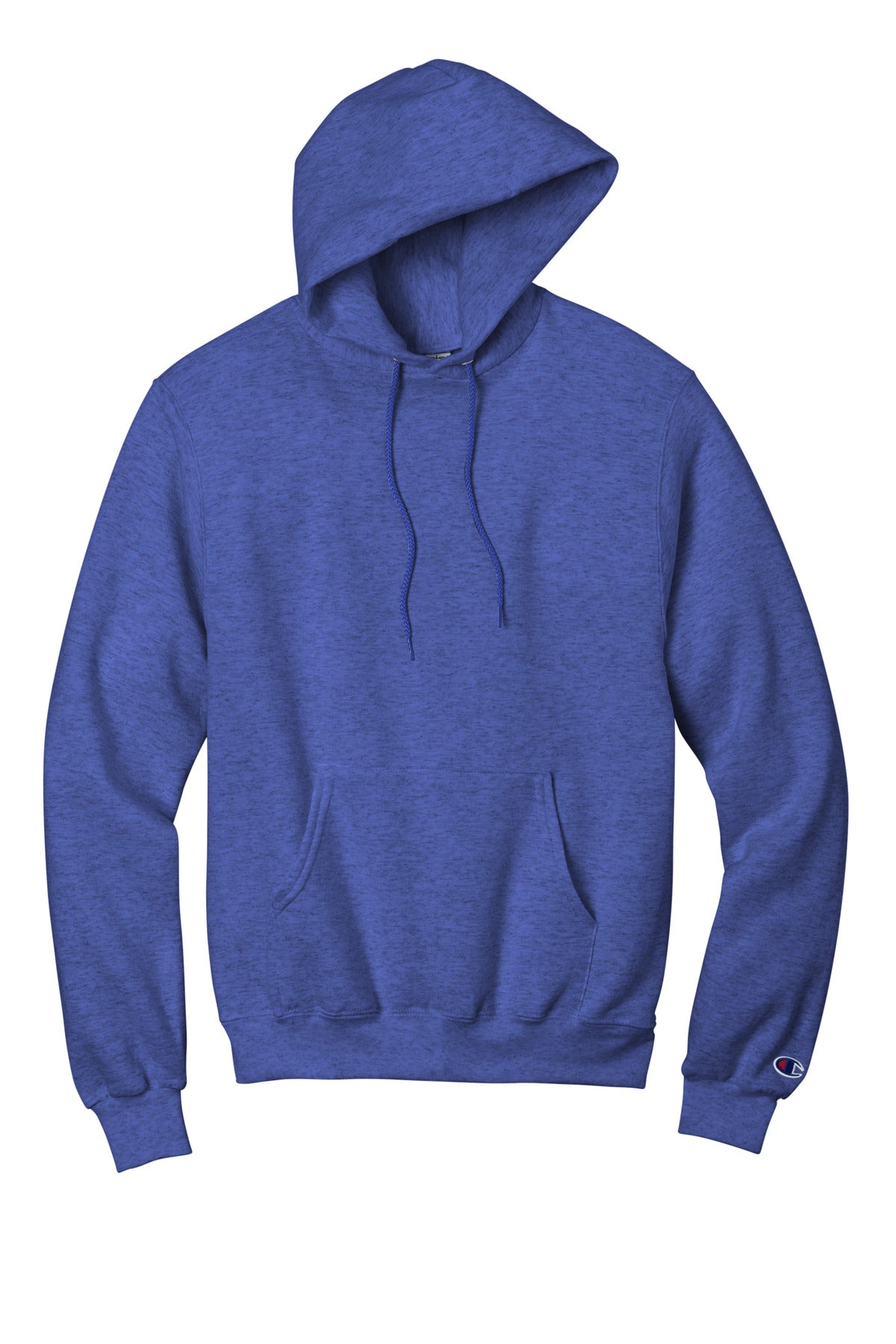 Front View of RylBluHthr Champion Powerblend Pullover Hoodie. S700