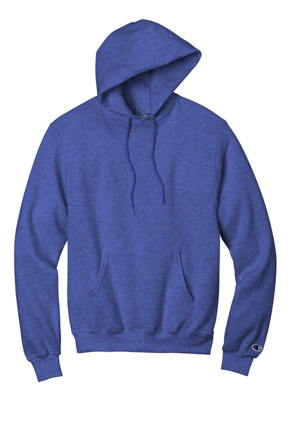 Front View of RylBluHthr Champion Powerblend Pullover Hoodie. S700