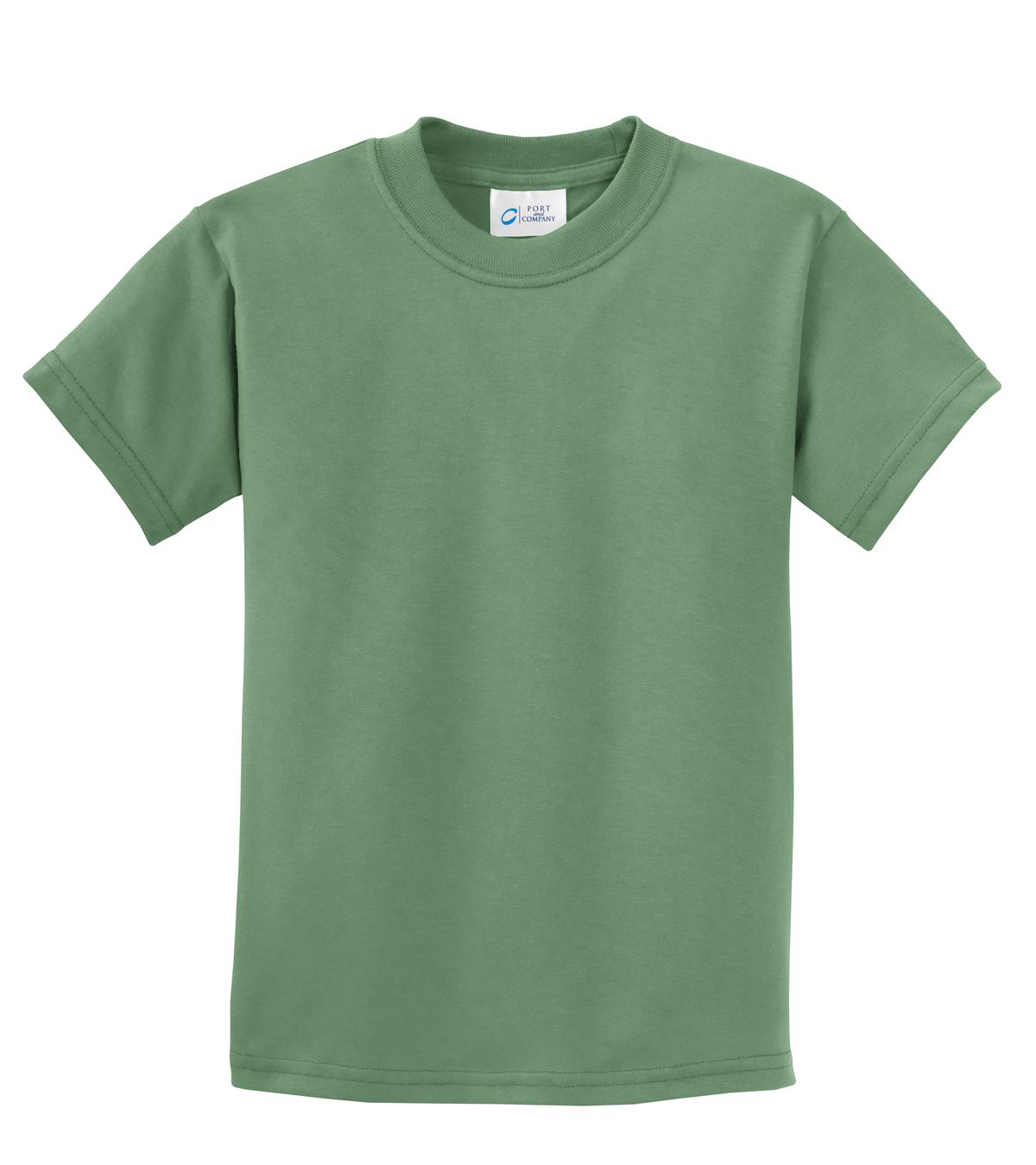 Front View of Safari Port & Company Youth Beach Wash Garment-Dyed Tee. PC099Y