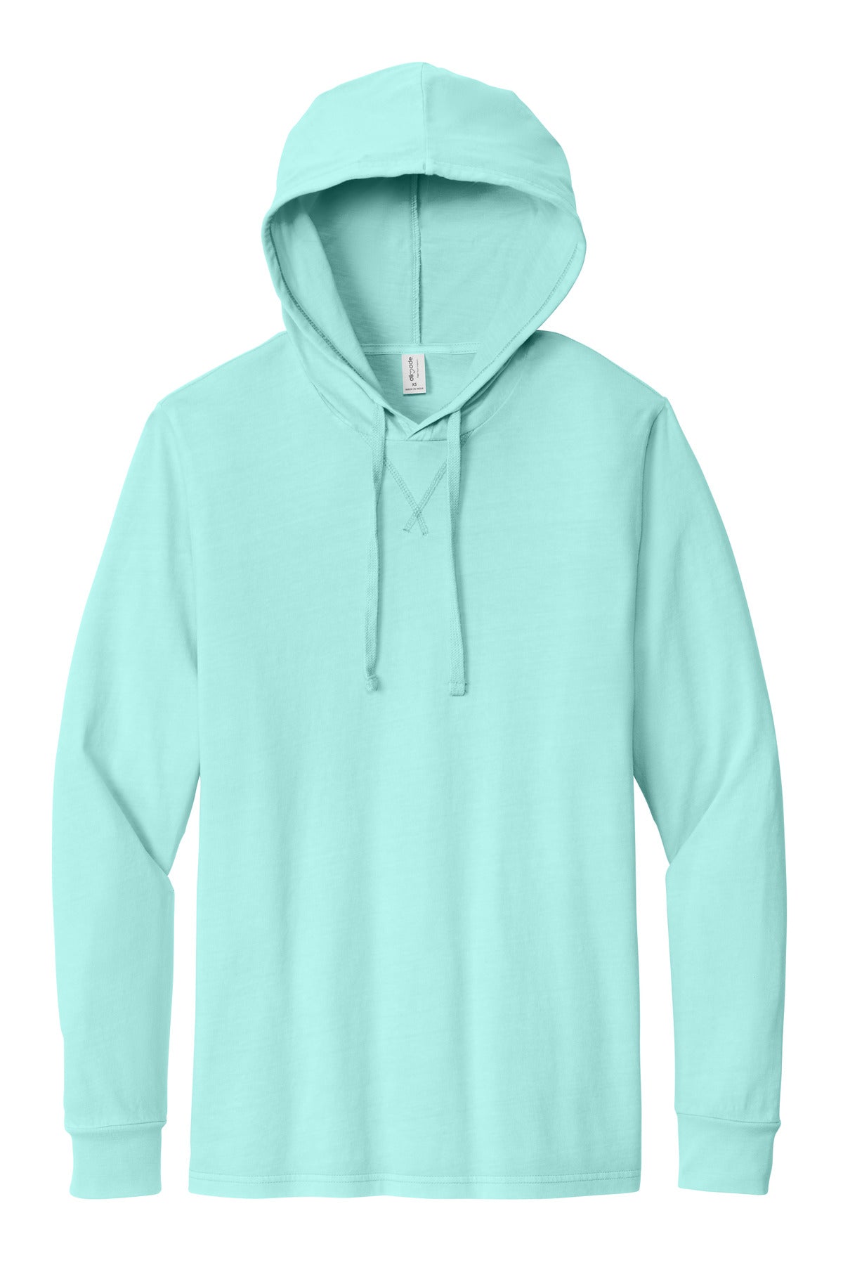 Front View of SaltwtrBlu Allmade Unisex Mineral Dye Organic Cotton Hoodie Tee AL6305