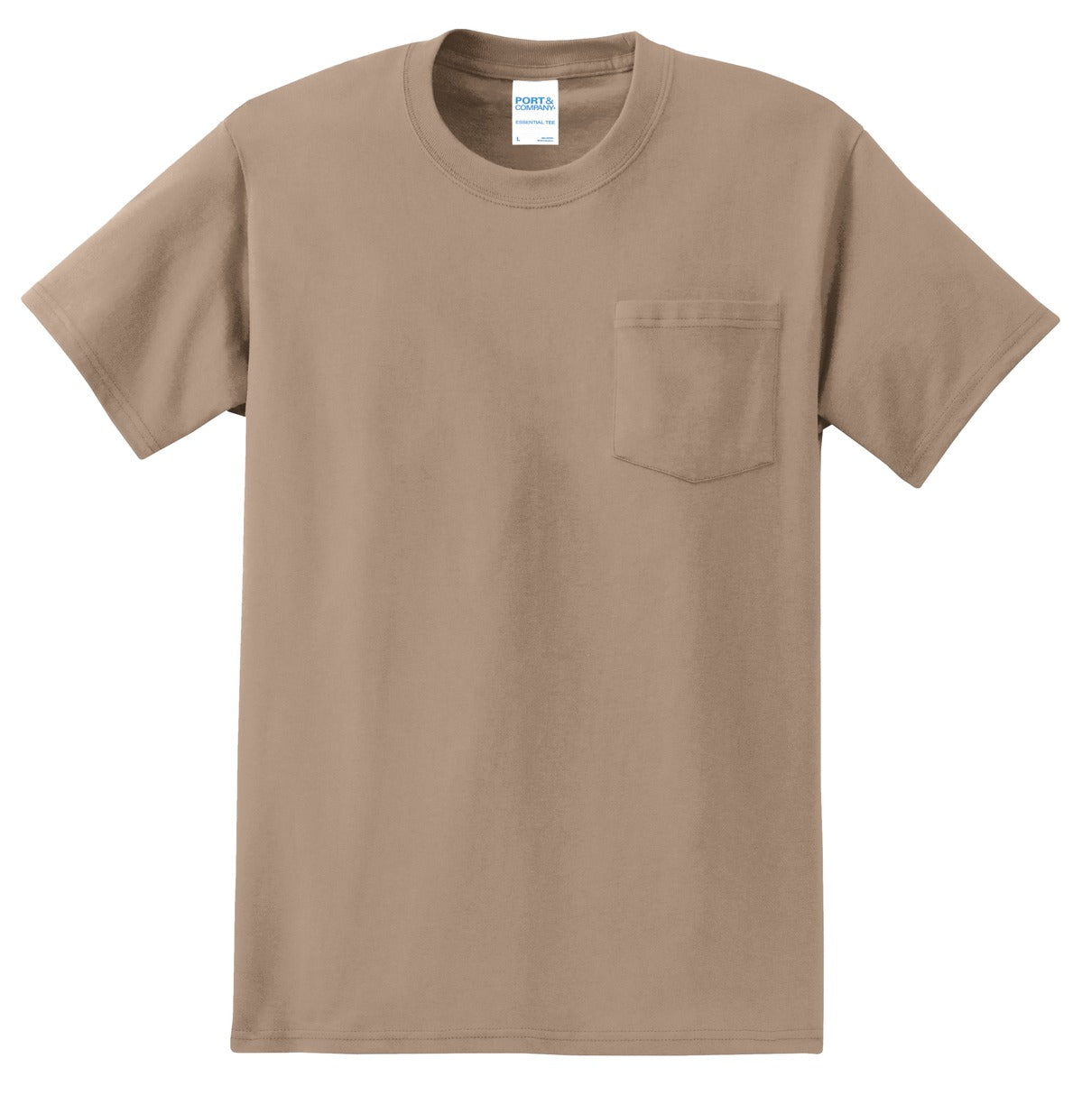 Front View of Sand Port & Company - Tall Essential Pocket Tee. PC61PT