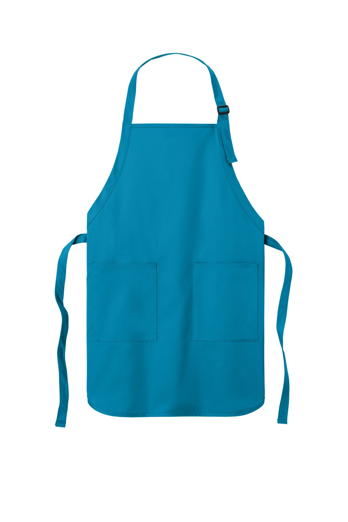 Front View of Sapphire Port Authority Full-Length Two-Pocket Bib Apron. A600