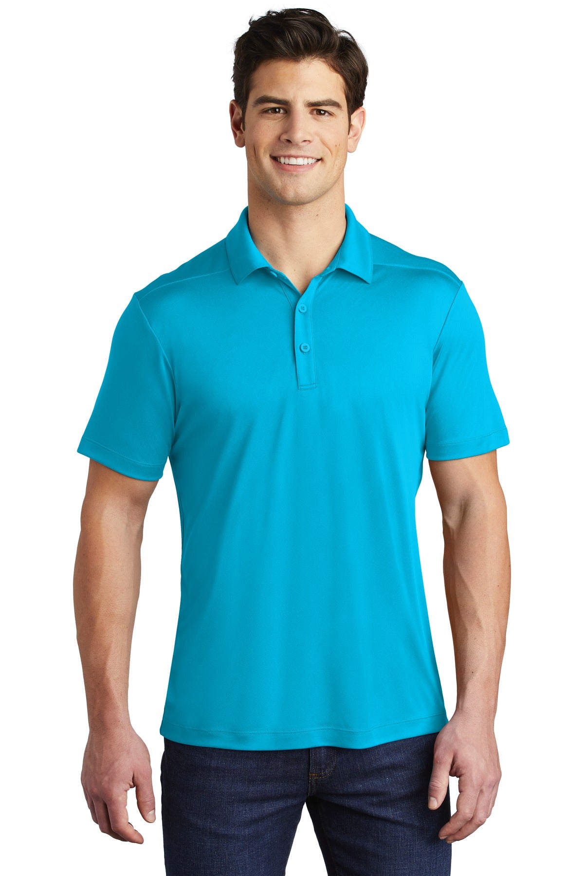 Front View of Sapphire Sport-Tek Posi-UV Pro Polo. ST520