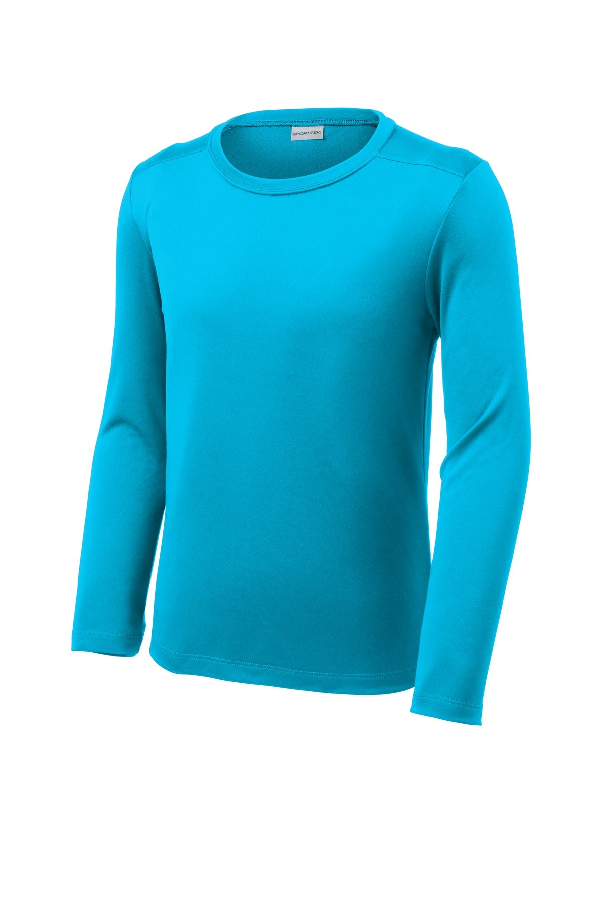 Front View of Sapphire Sport-Tek Youth Posi-UV Pro Long Sleeve Tee. YST420LS