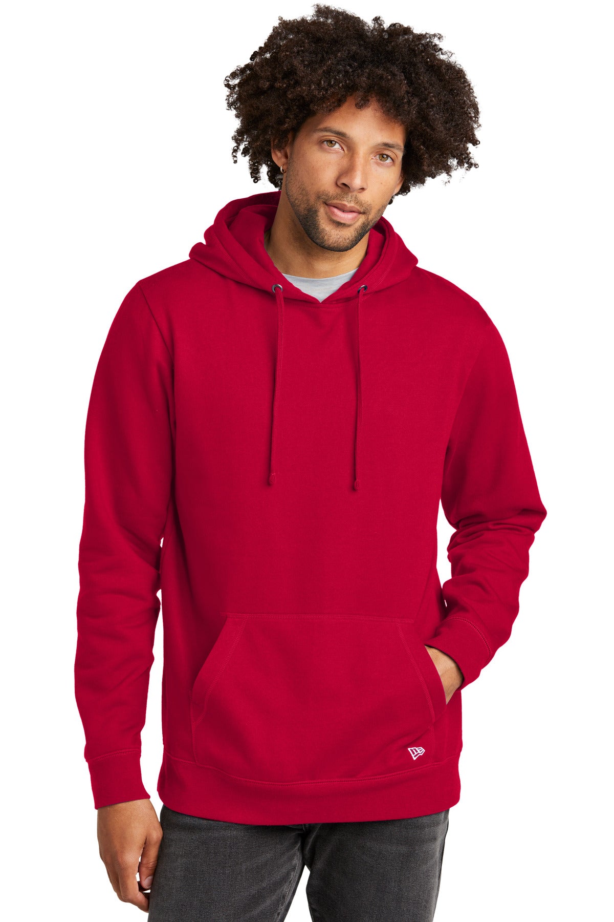 Front View of Scarlet New Era Comeback Fleece Pullover Hoodie NEA550