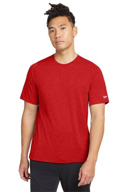 Front View of Scarlet New Era Series Performance Crew Tee. NEA200