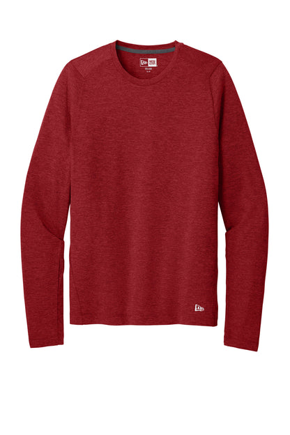 Front View of Scarlet New Era Series Performance Long Sleeve Crew Tee. NEA201