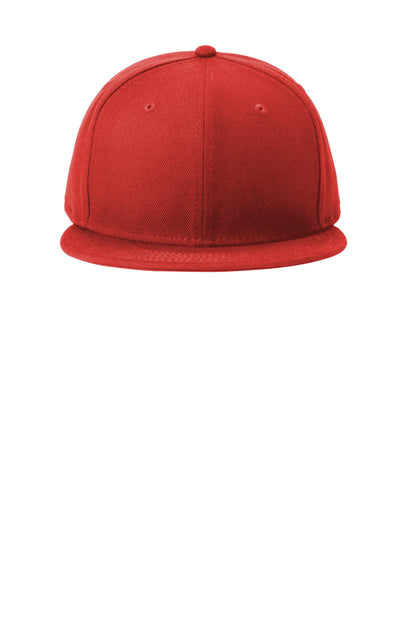 Front View of Scarlet New Era Standard Fit Flat Bill Snapback Cap NE4020