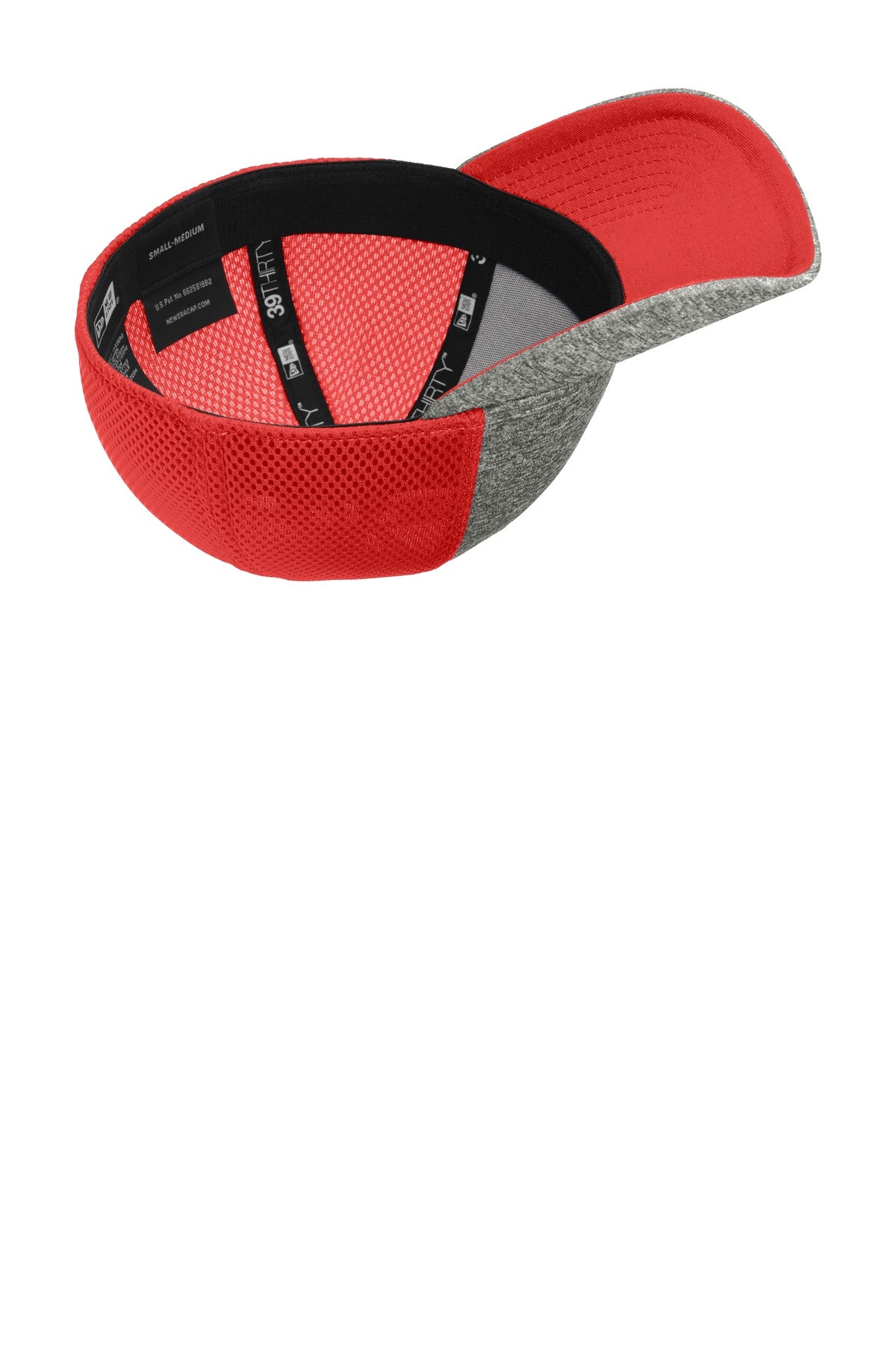 Front View of Scarlet Red/SH New Era Shadow Stretch Mesh Cap. NE702