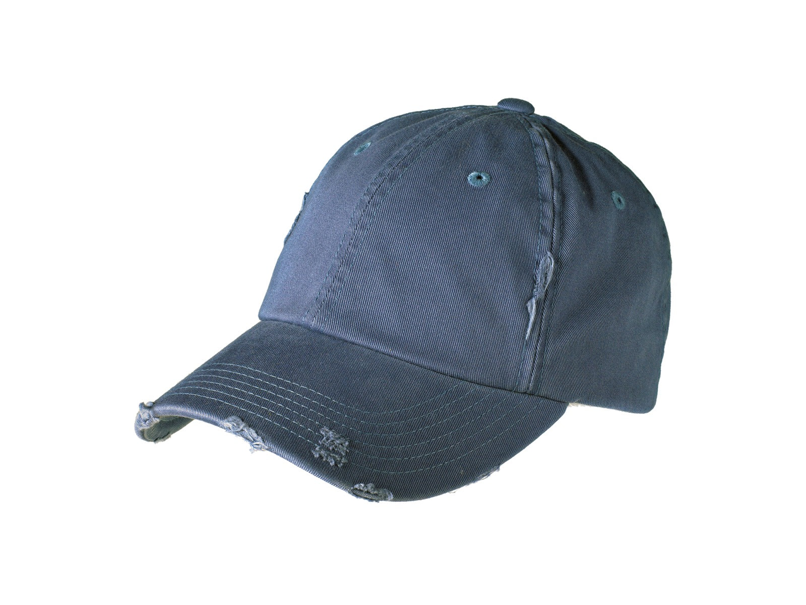 Front View of Scotland Blue District Distressed Cap. DT600