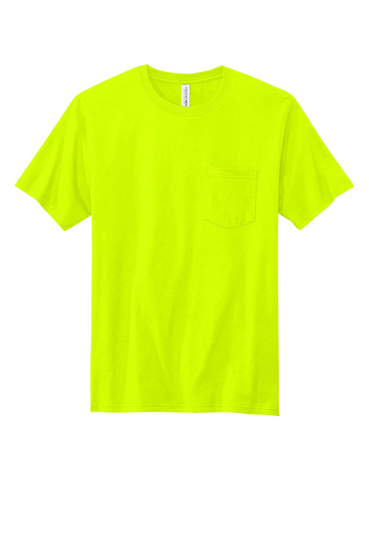 Front View of SftyGrn Volunteer Knitwear All-American Pocket Tee VL100P