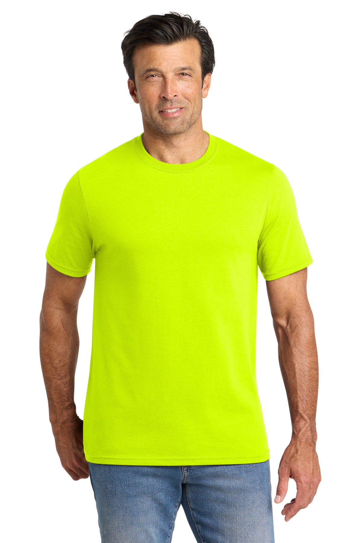 Front View of SftyGrn Volunteer Knitwear All-American Tee VL100