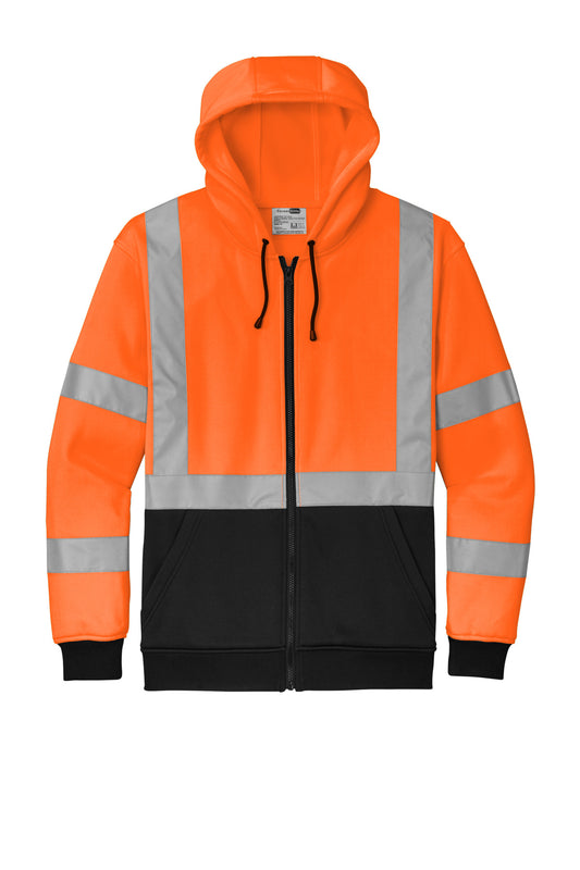 Front View of SftyOrg CornerStone A107 Class 3 Heavy-Duty Fleece Full-Zip Hoodie CSF300