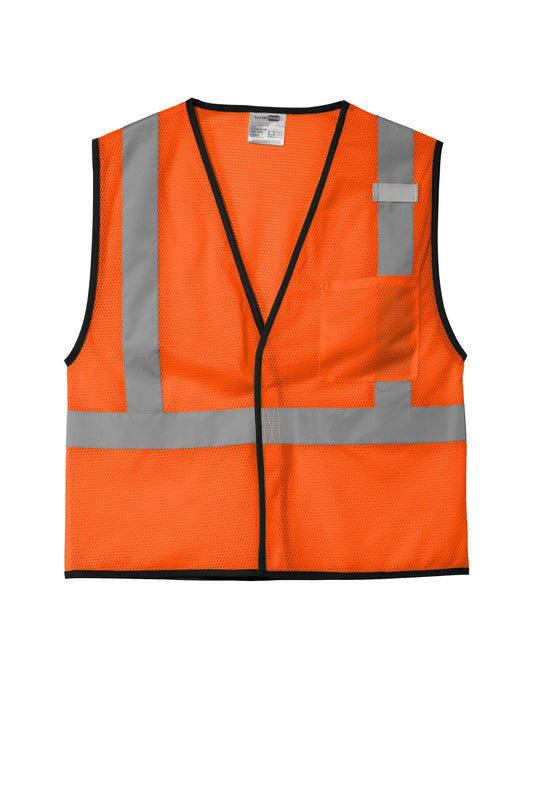 Front View of SftyOrg CornerStone ANSI 107 Class 2 Economy Mesh One-Pocket Vest. CSV100