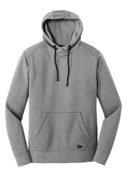 Front View of Shadow Grey He New Era Tri-Blend Fleece Pullover Hoodie. NEA510