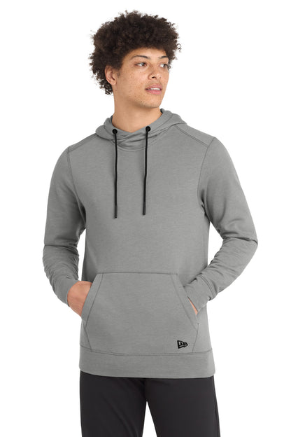 Front View of Shadow Grey He New Era Tri-Blend Fleece Pullover Hoodie. NEA510