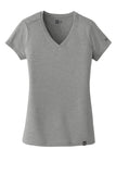 Front View of Shadow Grey He New Era Women's Heritage Blend V-Neck Tee. LNEA101