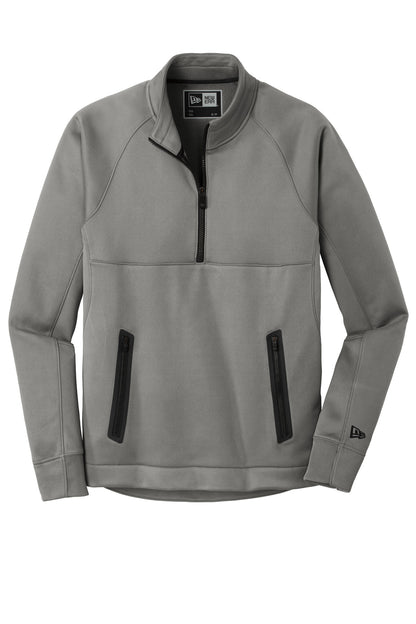 Front View of Shadow Grey New Era Venue Fleece 1/4-Zip Pullover. NEA523