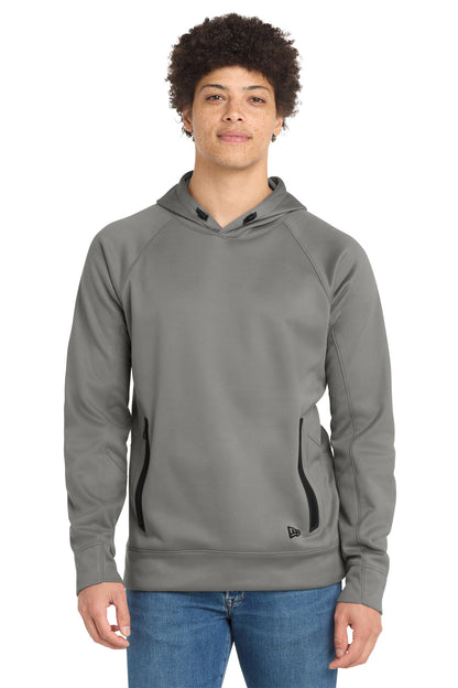 Front View of Shadow Grey New Era Venue Fleece Pullover Hoodie. NEA520