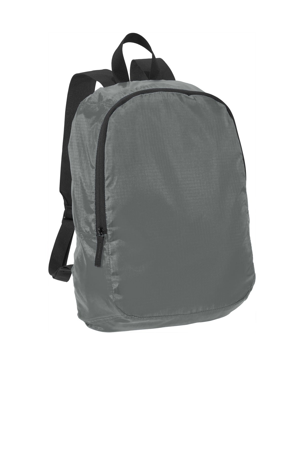 Front View of Shadow Grey Port Authority Crush Ripstop Backpack BG213