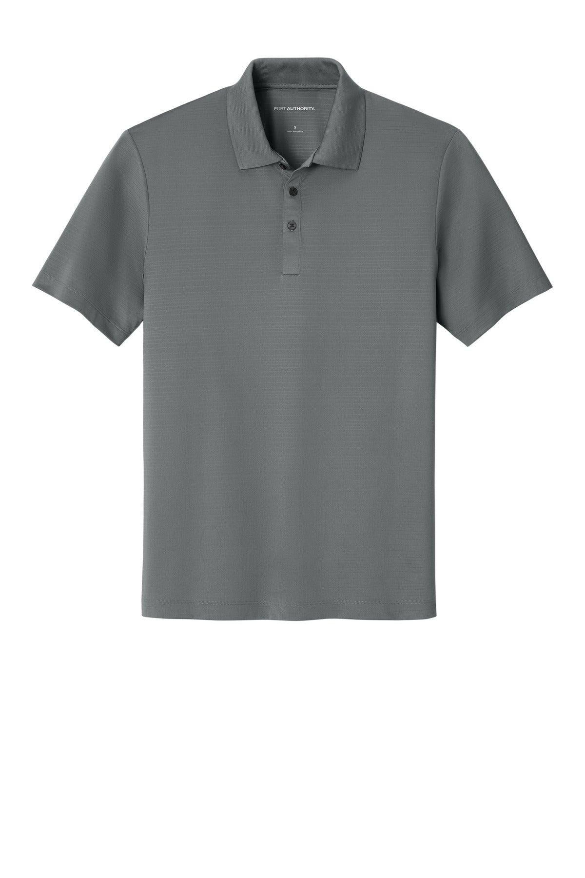 Front View of Shadow Grey Port Authority Eclipse Stretch Polo. K587