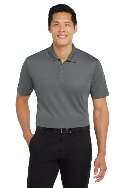Front View of Shadow Grey Port Authority Eclipse Stretch Polo. K587