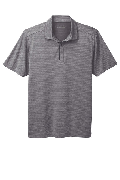 Front View of Shadow Grey Port Authority Shadow Stripe Polo. K585