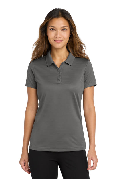 Front View of Shadow Grey Port Authority Women's Eclipse Stretch Polo. LK587