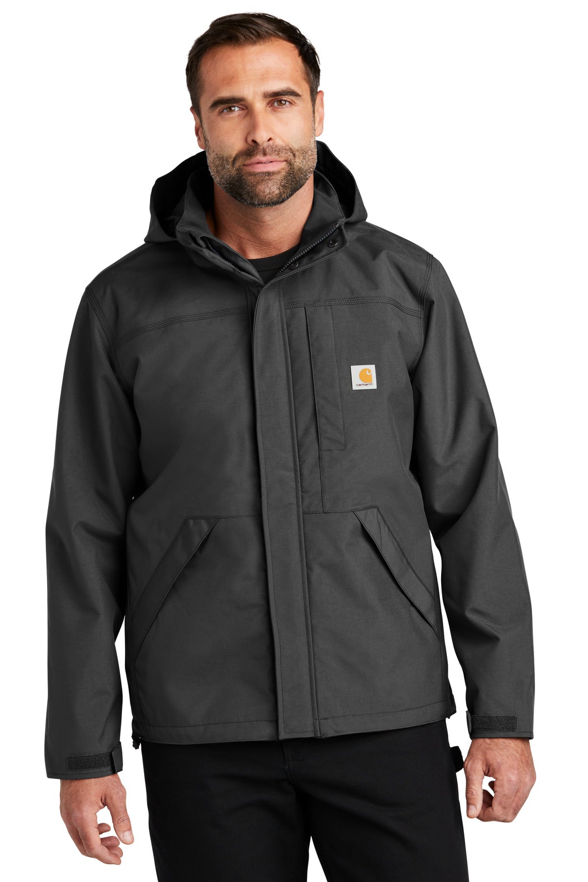 Front View of ShadowGrey Carhartt Storm Defender Shoreline Jacket CT104670