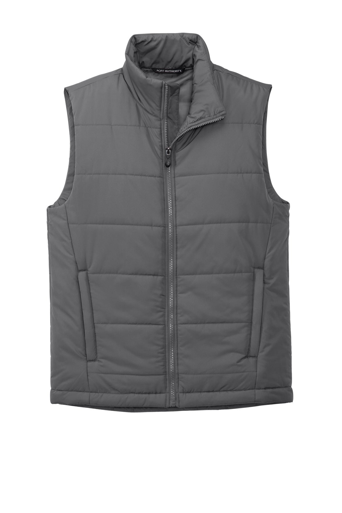 Front View of ShadowGrey Port Authority Puffer Vest J853