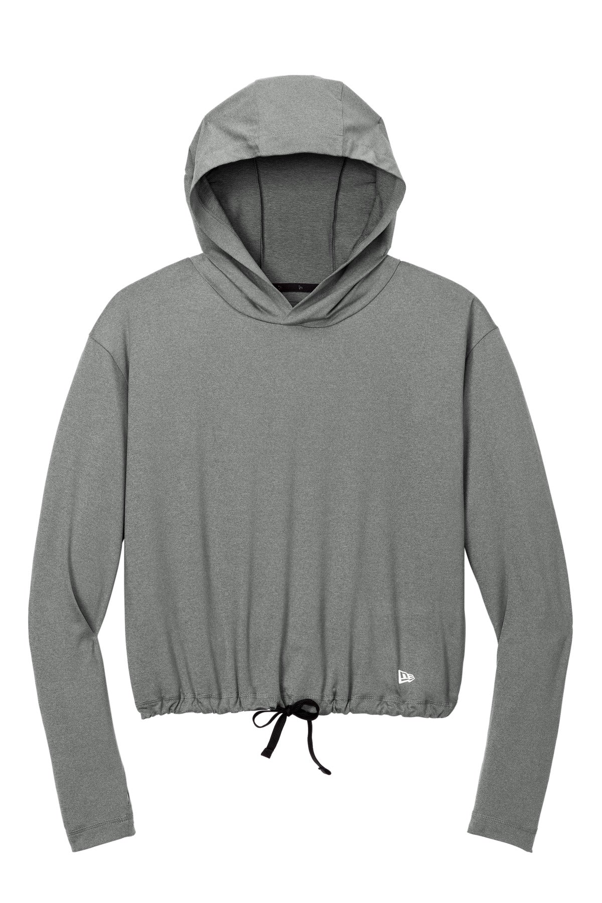 Front View of ShdGyHthr New Era Women's Power Long Sleeve Hoodie LNEA229