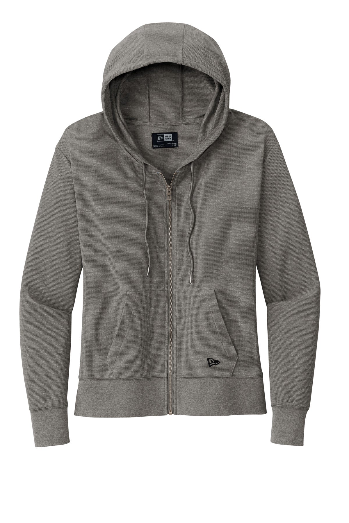Front View of ShdGyHthr New Era Women's Thermal Full-Zip Hoodie LNEA141