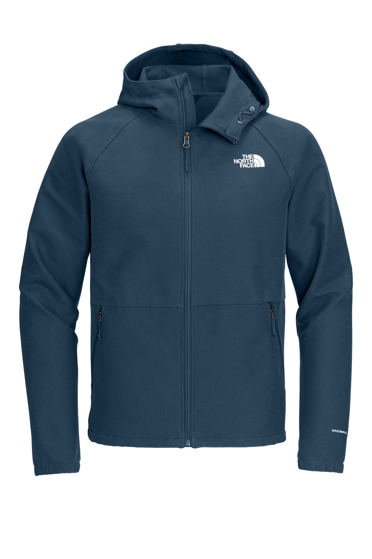 Front View of ShdyBluDkH The North Face Barr Lake Hooded Soft Shell Jacket NF0A8BUF