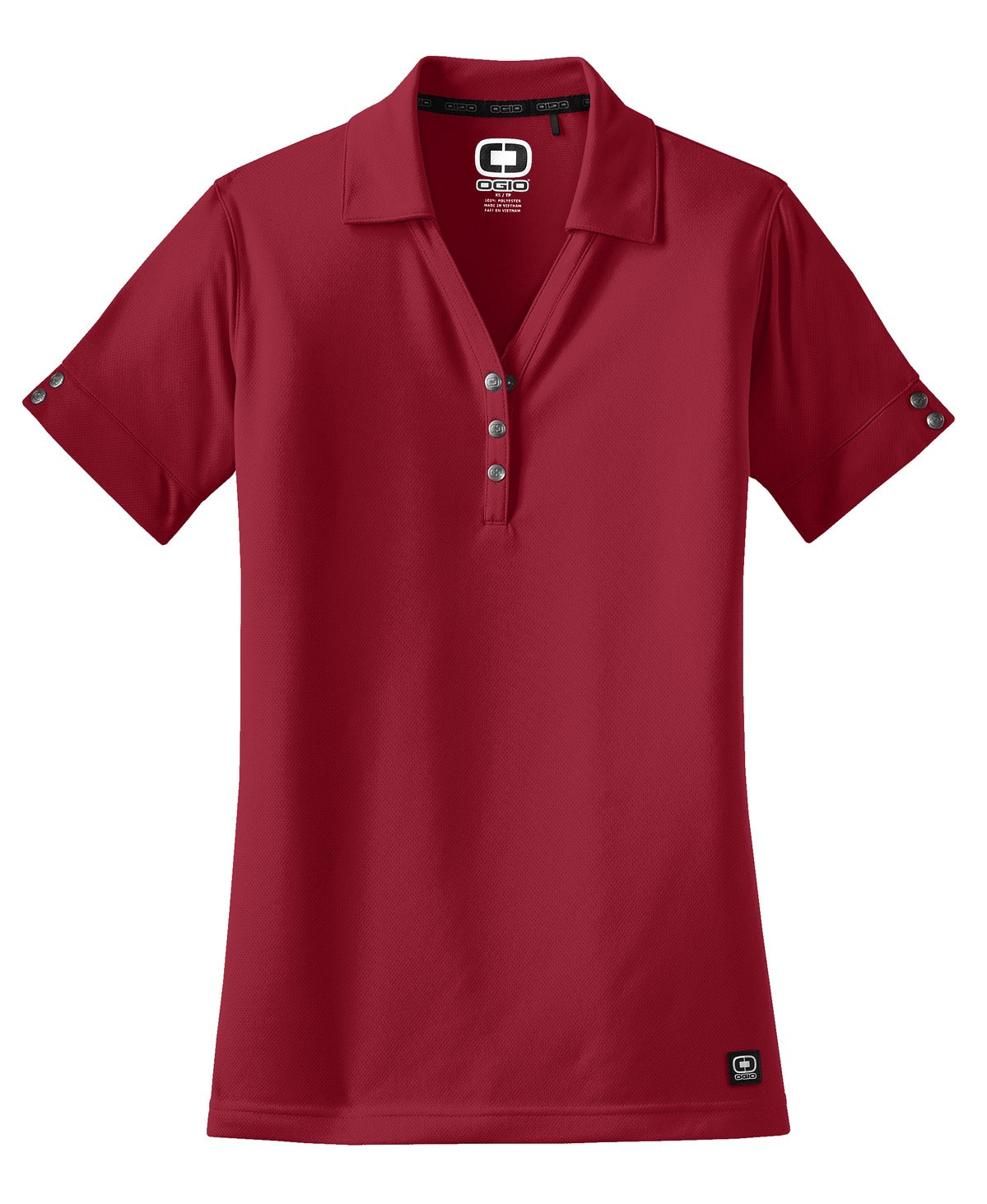 Front View of Signal Red OGIO - Glam Polo. LOG105