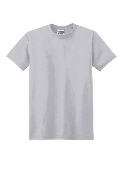 Front View of Silver Jerzees Dri-Power 100% Polyester T-Shirt. 21M